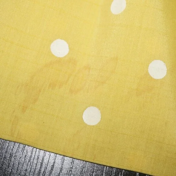 Vintage 50s Yellow Polkadot Pleated Swing Dress